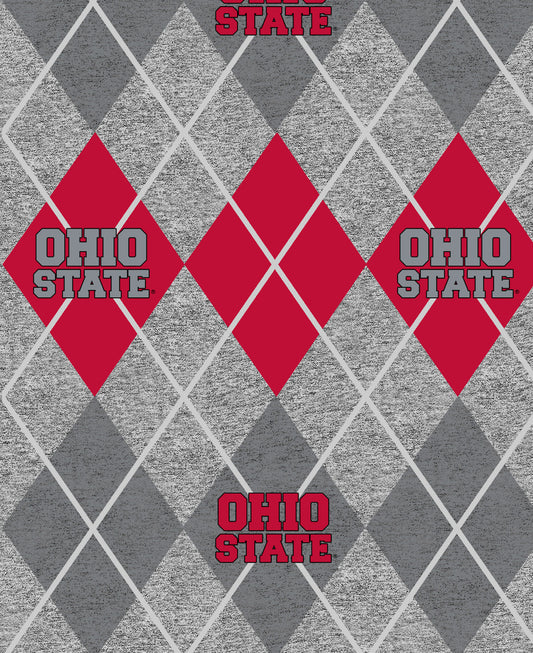 Ohio State Buckeyes NCAA College Heather Argyle Sykel Enterprises Polyester FLEECE OHS-1148