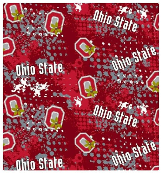 Ohio State Buckeyes NCAA College Splatter Sykel Cotton Fabric