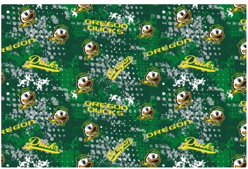 Oregon University Ducks NCAA College Splatter Sykel Cotton Fabric