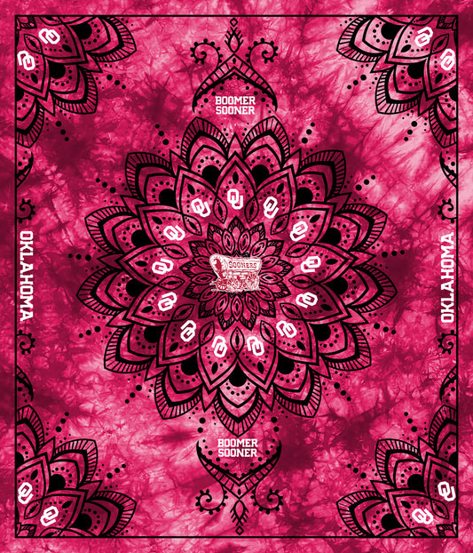 Oklahoma Sooners NCAA College Collegiate Tapestry Panel 48"x56" Sykel Enterprises Polyester MINKY Fabric OU-1360