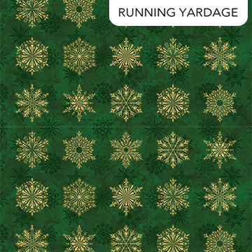 O' Christmas Tree Shimmer Snowflake Blocks Green Multi Deborah Edwards Northcott Fabrics Cotton Fabric NC-28957M-74