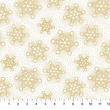 O' Christmas Tree Shimmer Snowflakes White Deborah Edwards Northcott Fabrics Cotton Fabric NC-28963M-10