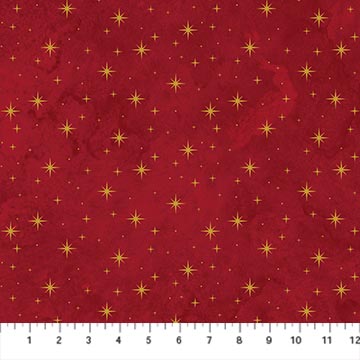 O' Christmas Tree Shimmer Stars Red Deborah Edwards Northcott Fabrics Cotton Fabric NC-28961M-24
