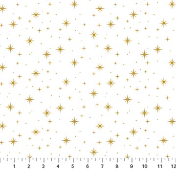 O' Christmas Tree Shimmer Stars White Deborah Edwards Northcott Fabrics Cotton Fabric NC-28961M-10