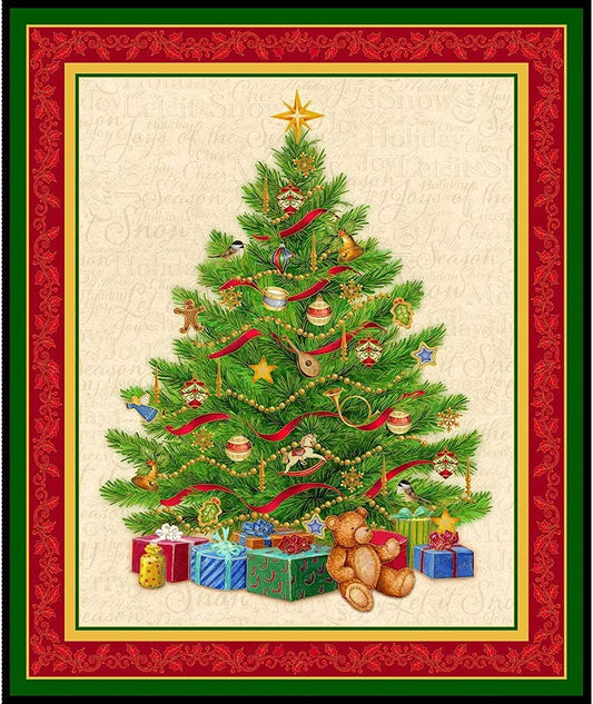 O Tannenbaum Christmas Tree Panel 36" Quilting Treasures Cotton Fabric