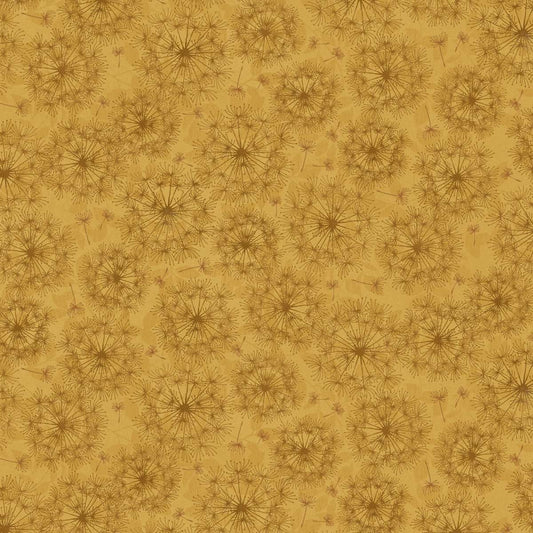 Oak & Berries Dandelion Monotone Ochre Gold Jan Mott Henry Glass Cotton Fabric HG-3654-33