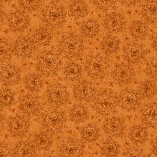 Oak & Berries Dandelion Monotone Rust Orange Jan Mott Henry Glass Cotton Fabric HG-3654-35