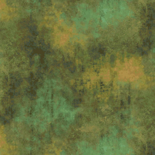 Oak & Berries Grungy Texture Green Jan Mott Henry Glass Cotton Fabric HG-3649-66