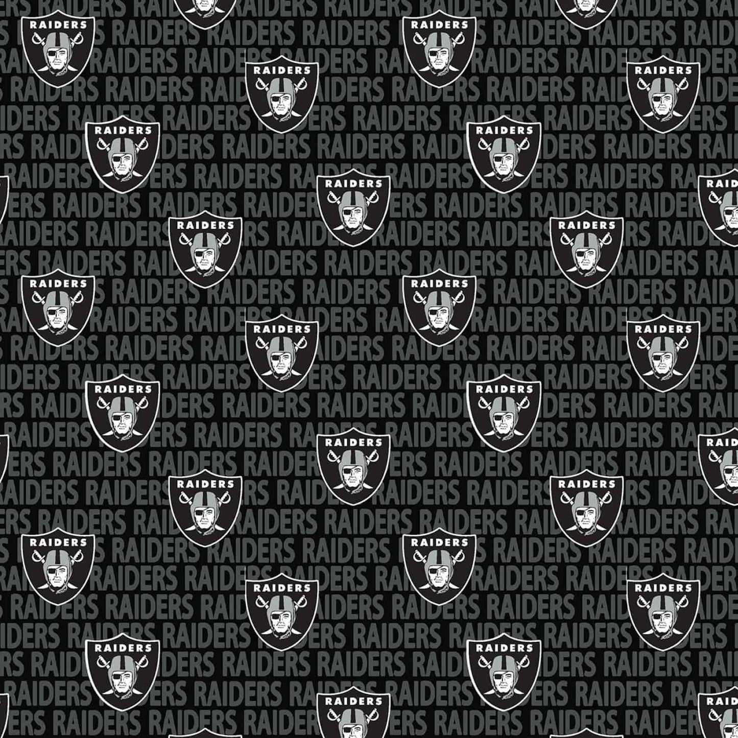 Las Vegas Raiders NFL Football Mini Name Print Cotton Fabric