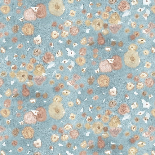 Ocean Oasis Abstract Sand Light Blue Patricia Pinto Blank Quilting Cotton Fabric