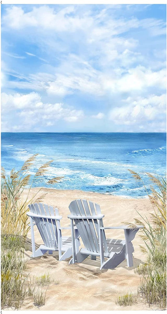 Ocean Breeze Sea Beach Ocean View Panel 24" Timeless Treasures Cotton Fabric