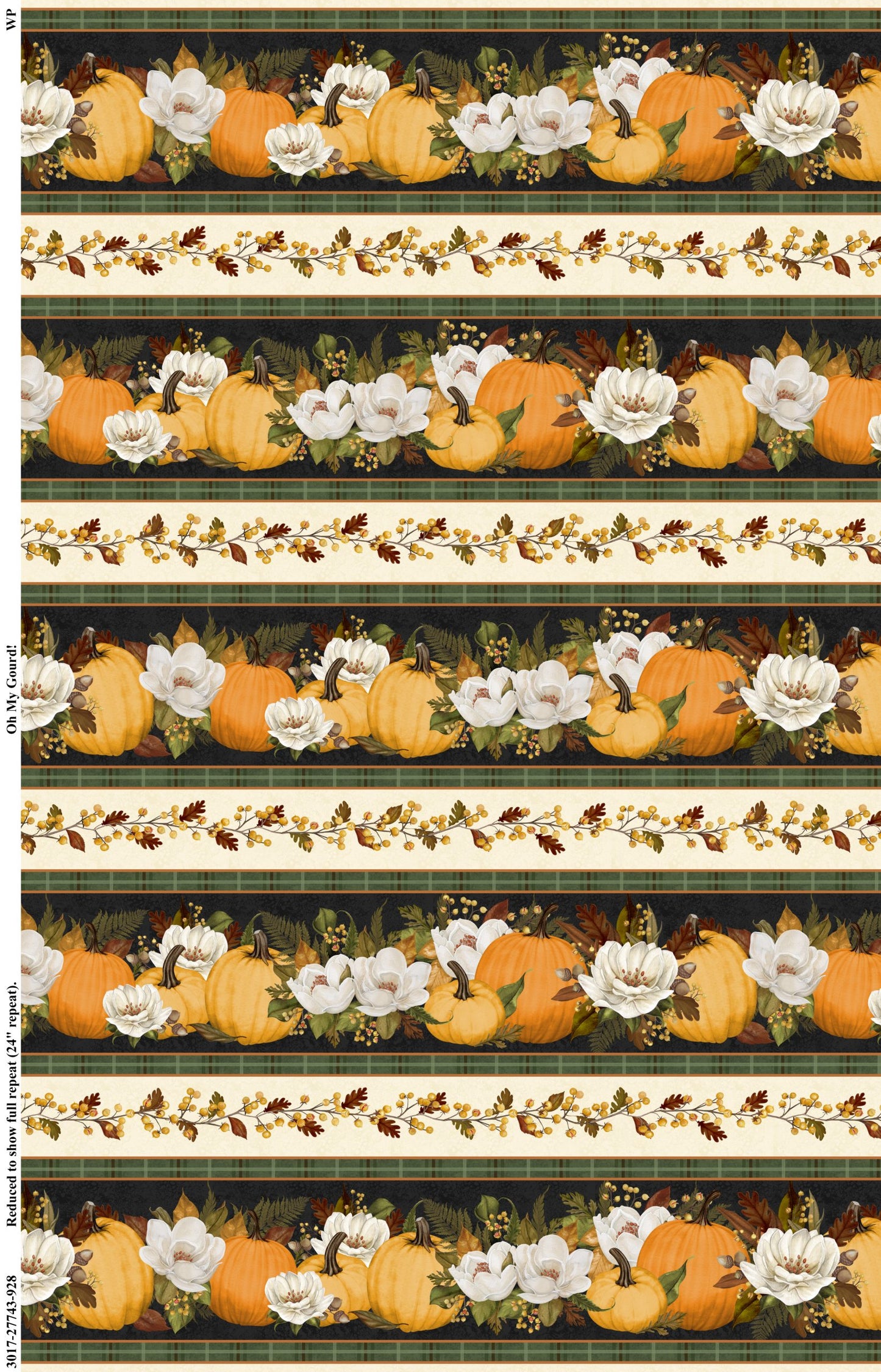 Oh My Gourd! Repeating Stripes Black Danielle Leone Wilmington Prints Cotton Fabric WP-3017-27743-928