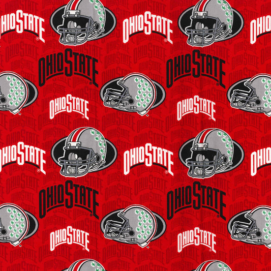 Ohio State Buckeyes NCAA College Football Helmet Tone on Tone Fabric Traditions Cotton Fabric