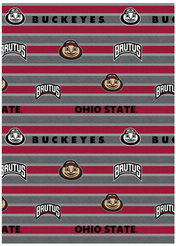 Ohio State Buckeyes NCAA Football Polo Stripe Sykel Cotton Fabric