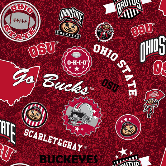 Ohio State Buckeyes NCAA Home State Sykel Cotton Fabric