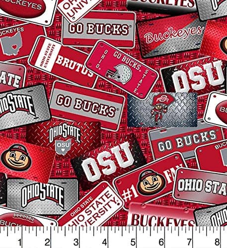 Ohio State Buckeyes NCAA License Plate Sykel Cotton Fabric