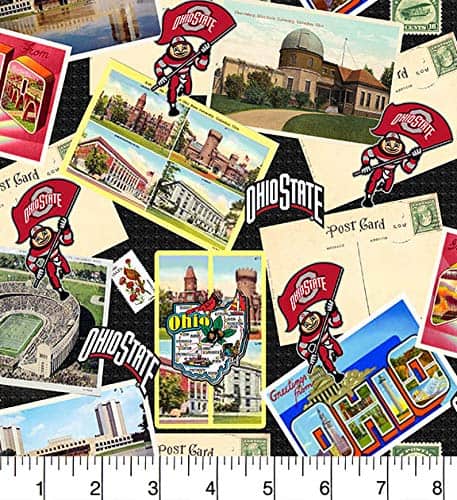 Ohio State Buckeyes NCAA New Postcard Sykel Cotton Fabric