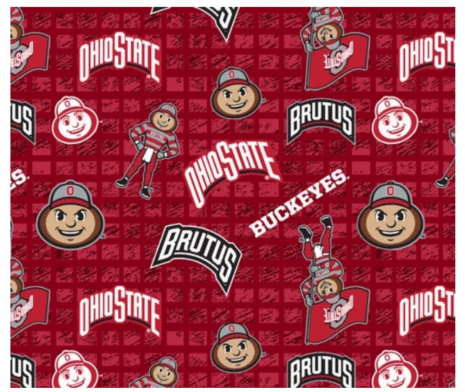 Ohio State Buckeyes JERSEY KNIT NCAA College Sykel Enterprises Polyester Spandex Fabric OHS-1401 | US Fabric Shop