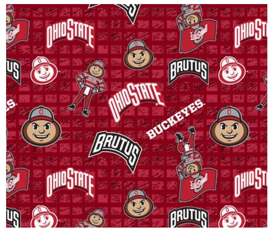 Ohio State Buckeyes JERSEY KNIT NCAA College Sykel Enterprises Polyester Spandex Fabric OHS-1401