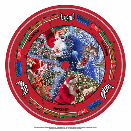 Ohio State Buckeyes NCAA College Felt Christmas Tree Skirt 46"x46" Round Sykel Enterprises OHS-1147 | US Fabric Shop