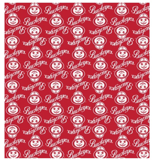 Ohio State Buckeyes NCAA College Mini Packed Logo Sykel Enterprises Cotton Fabric OHS-1390