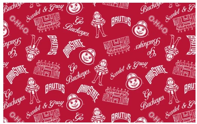 Ohio State Buckeyes NCAA College Mini Stadium Logo Sykel Enterprises Cotton Fabric OHS-1389