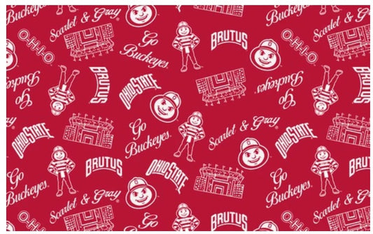Ohio State Buckeyes NCAA College Mini Stadium Logo Sykel Enterprises Cotton Fabric OHS-1389