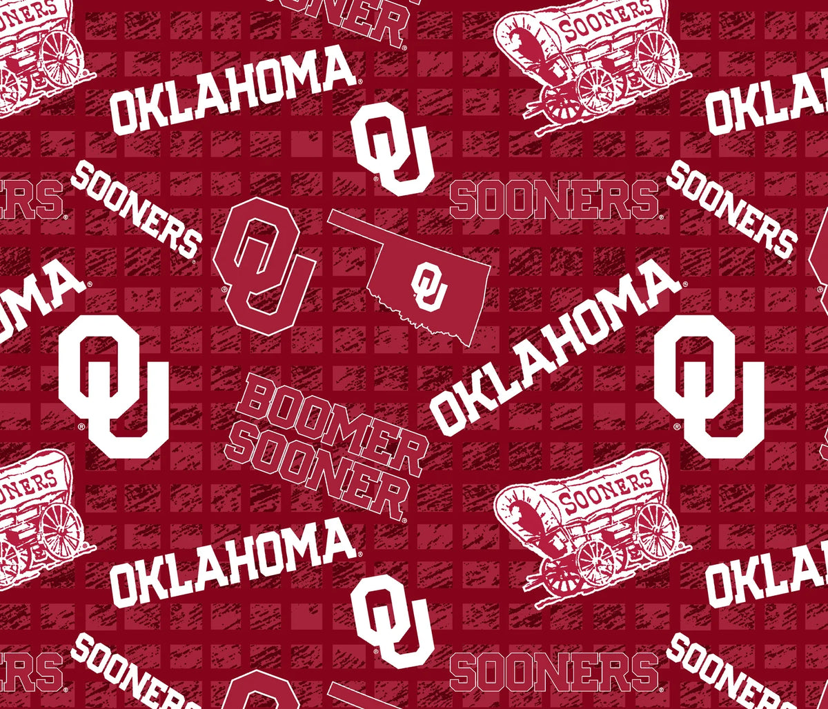 Oklahoma Sooners JERSEY KNIT NCAA College Sykel Enteprises Polyester Spandex Fabric OU-1401
