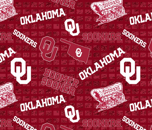 Oklahoma Sooners JERSEY KNIT NCAA College Sykel Enteprises Polyester Spandex Fabric OU-1401