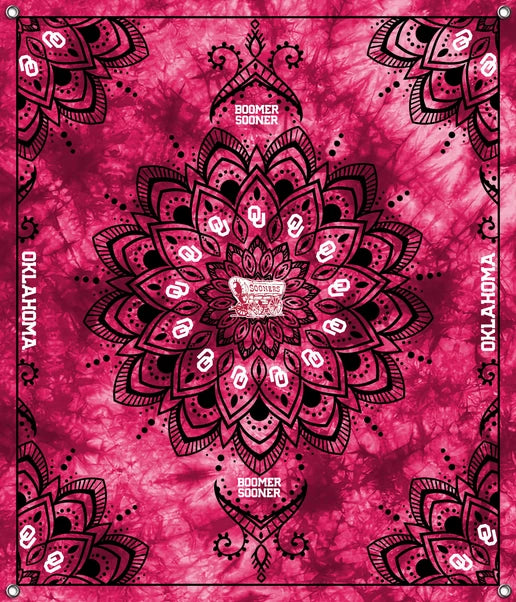 Oklahoma Sooners NCAA College Tapestry Spirit Banner 58x47 inches Sykel Enterprises 4 Grommets Polyester Fabric OU-5001