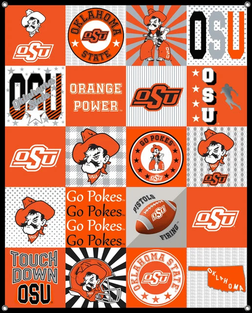 Oklahoma State Cowboys NCAA College Shirt Spirit Banner 58x47 inches Sykel Enterprises 4 Grommets Polyester Fabric OSU-5003