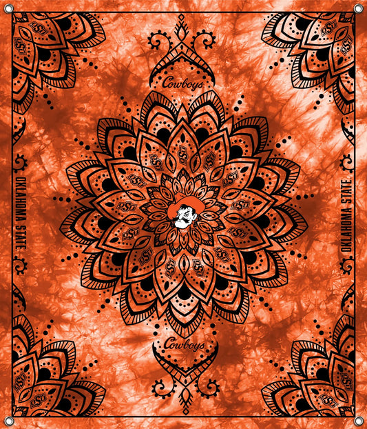 Oklahoma State Cowboys NCAA College Tapestry Spirit Banner 58x47 inches Sykel Enterprises 4 Grommets Polyester Fabric OSU-5001