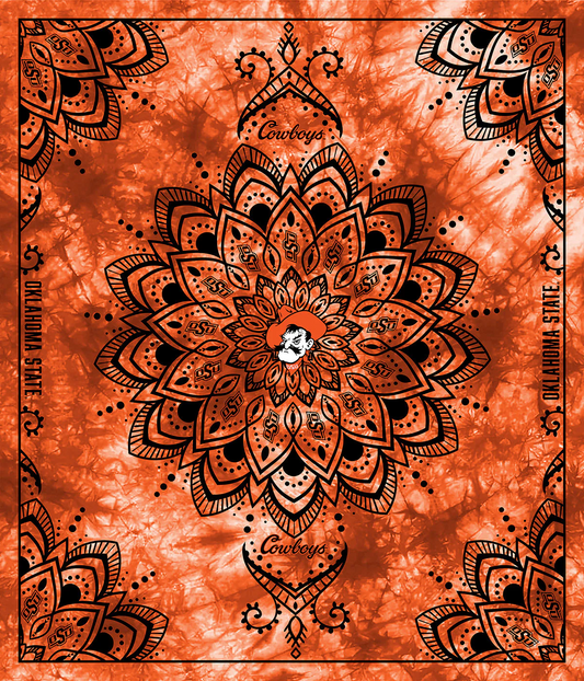 Oklahoma State Cowboys NCAA Collegiate Tapestry Finished Panel 48"x56" Sykel Enterprises Polyester MINKY Fabric OSU-1360