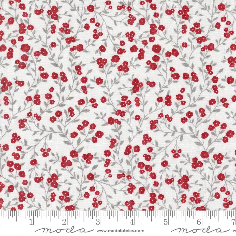 Old Glory American Meadow Small Floral Vines Cloud Red Lella Boutique Moda Cotton Fabric