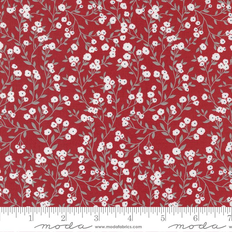 Old Glory American Meadow Small Floral Vines Red Lella Boutique Moda Cotton Fabric