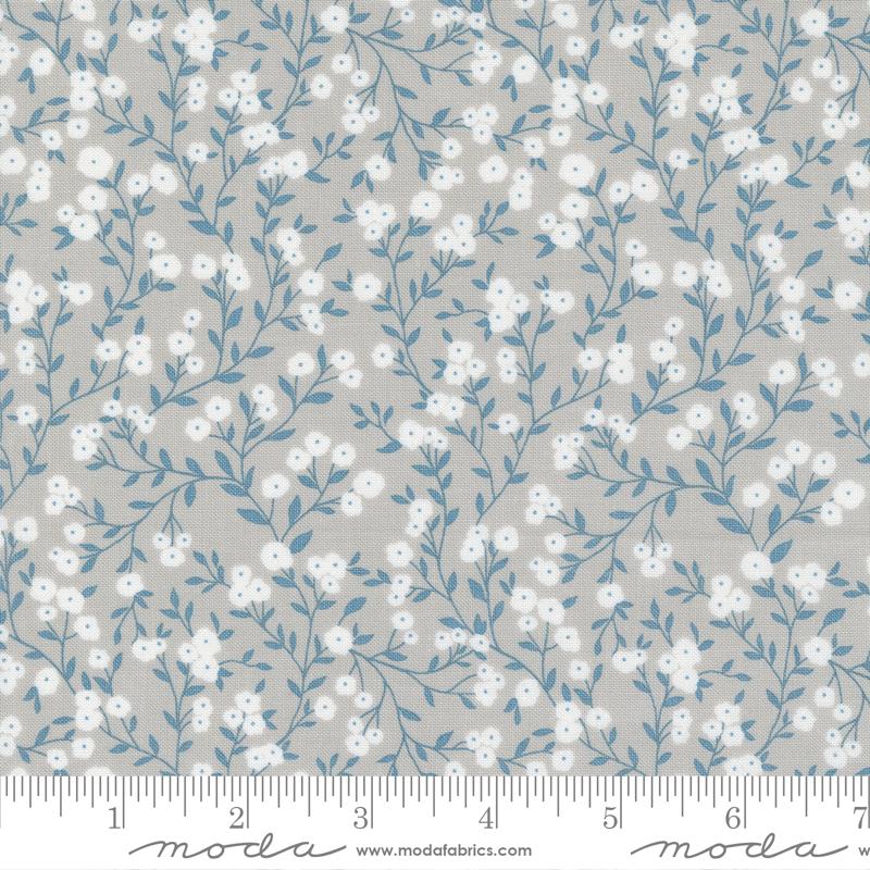 Old Glory American Meadow Small Floral Vines Silver Lella Boutique Moda Cotton Fabric