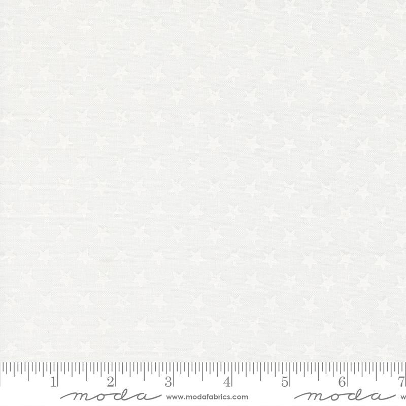 Old Glory Star Spangled Americana Stars Tonal Cloud White Lella Boutique Moda Cotton Fabric