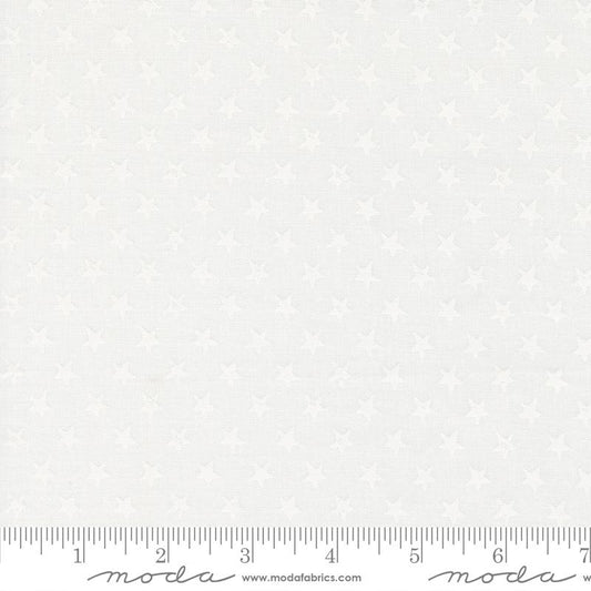 Old Glory Star Spangled Americana Stars Tonal Cloud White Lella Boutique Moda Cotton Fabric