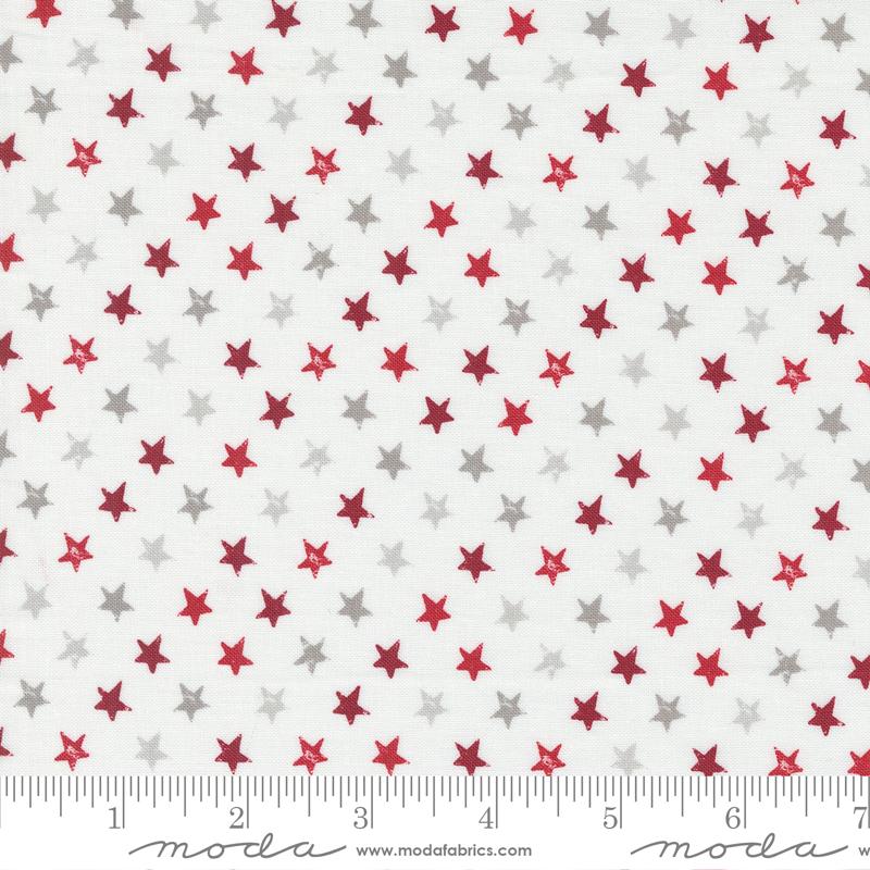 Old Glory Star Spangled Americana Stars Cloud Red Lella Boutique Moda Cotton Fabric