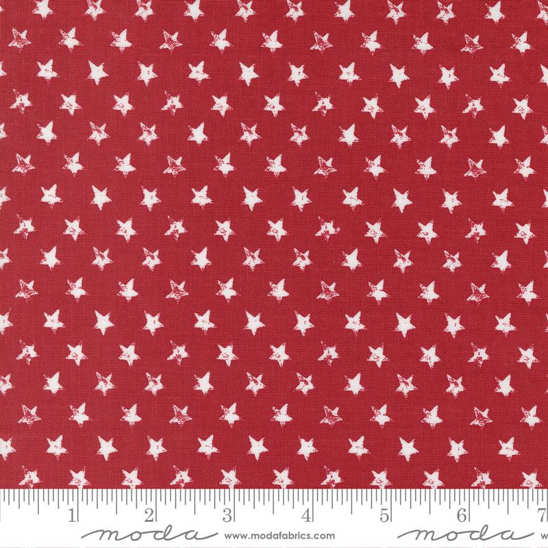 Old Glory Star Spangled Americana Stars Red Lella Boutique Moda Cotton Fabric