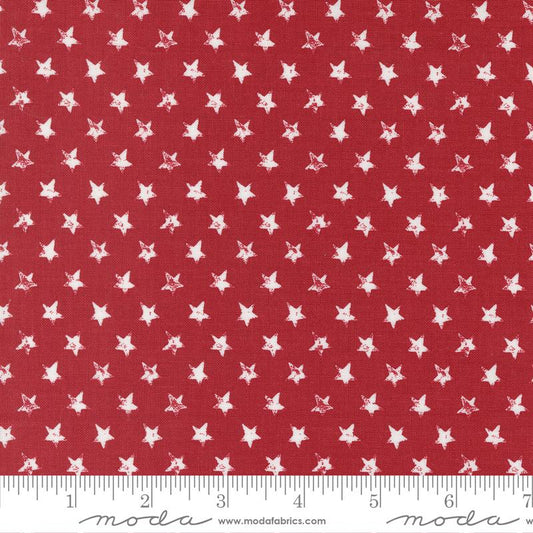 Old Glory Star Spangled Americana Stars Red Lella Boutique Moda Cotton Fabric