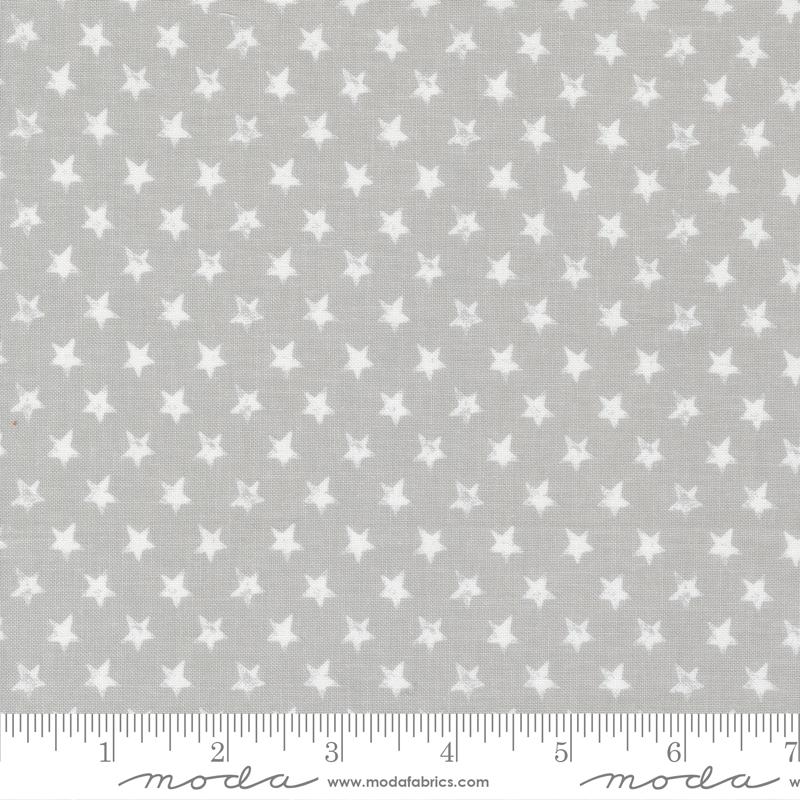 Old Glory Star Spangled Americana Stars Silver Lella Boutique Moda Cotton Fabric