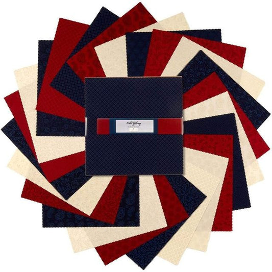 Old Glory Red White Blue 10" Squares Karat Gems Wilmington Prints Cotton Fabric WP-512-46-512
