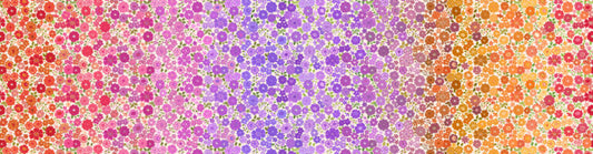 Omnificent Ombres Berry Boho Blooms Rainbow Ombre Lewis and Irene Cotton Fabric LI-OM3