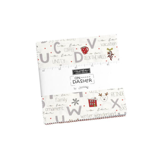 On Dasher 5" Squares Charm Pack Sweetwater Moda Cotton Fabric