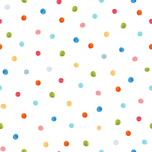 On the Go Dots Multi Jason Yenter In The Beginning Cotton Fabric