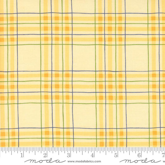 On Lake Time Plaids Daisy Yellow Deb Strain Moda Cotton Fabric MD-56124-16