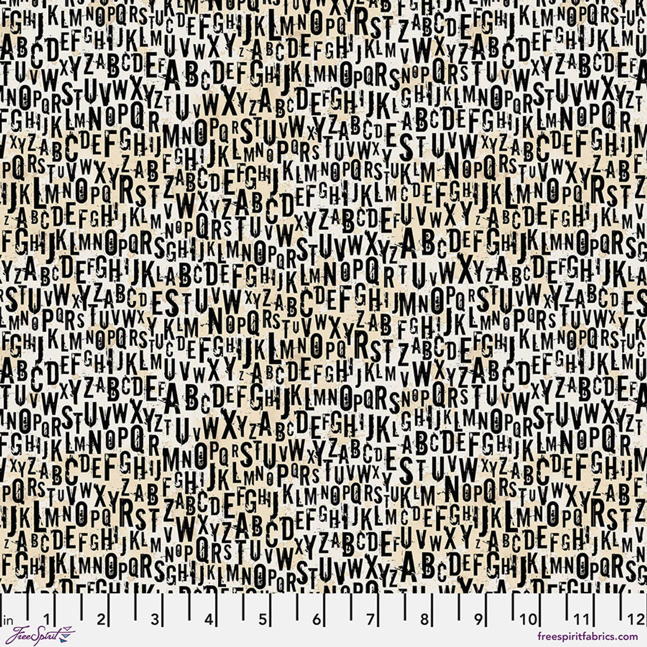 On Your Mark Chain Letter Paper Seth Apter Free Spirit Cotton Fabric FS-PWSE038.PAPER