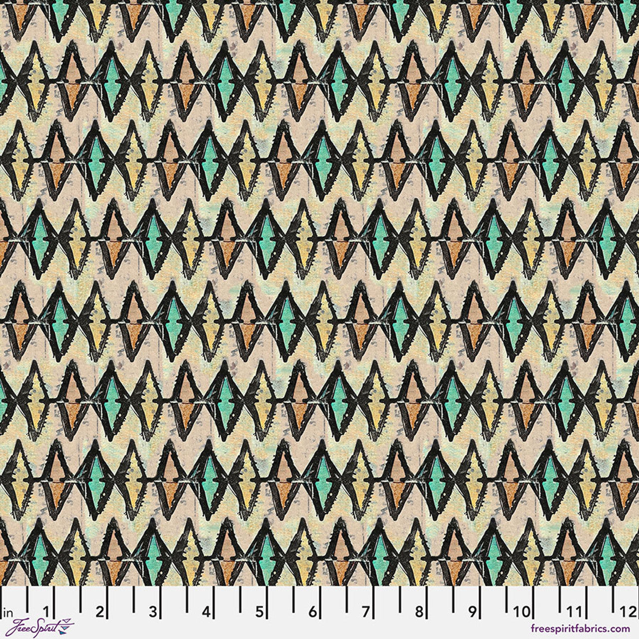 On Your Mark Diamonds Stained Glass Seth Apter Free Spirit Cotton Fabric FS-PWSE040.STAINEDGLASS