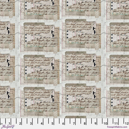 On Your Mark Script Paper Seth Apter Free Spirit Cotton Fabric FS-PWSE042.PAPER